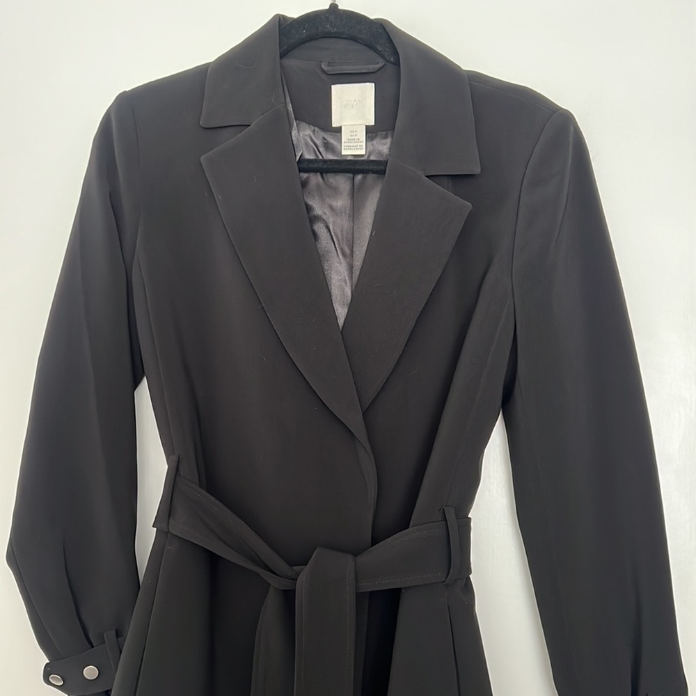 H&M Black Belted Coat
